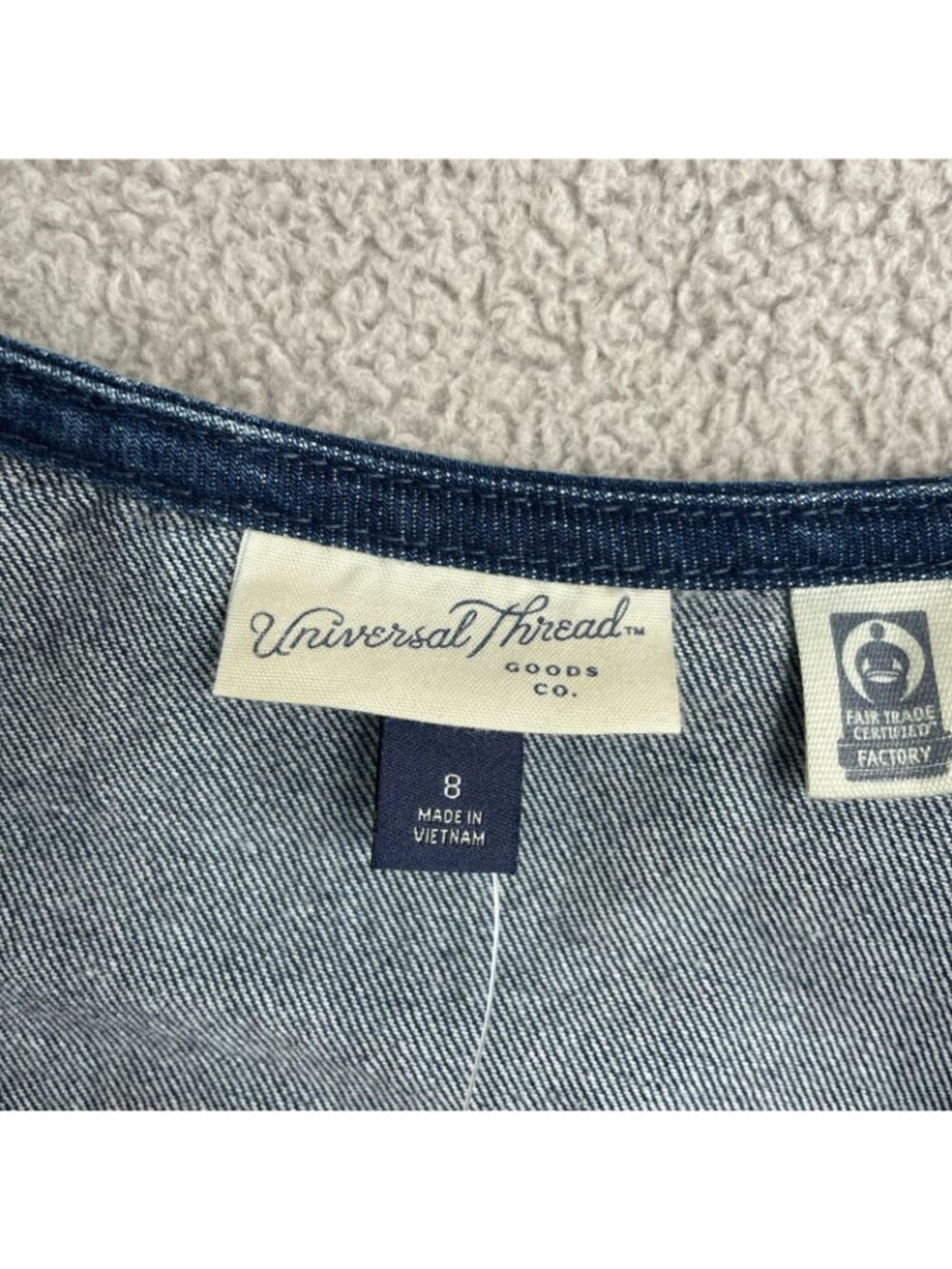 NWT Universal Thread Women's 8 Denim Jumpsuit Sleeveless Zip Front Blue J1747 - Picture 7 of 13